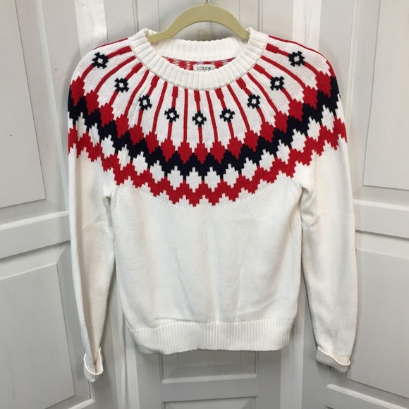 J. Crew Sweaters - J. Crew Red, White, & Blue Long Sleeve Cotton Sweater